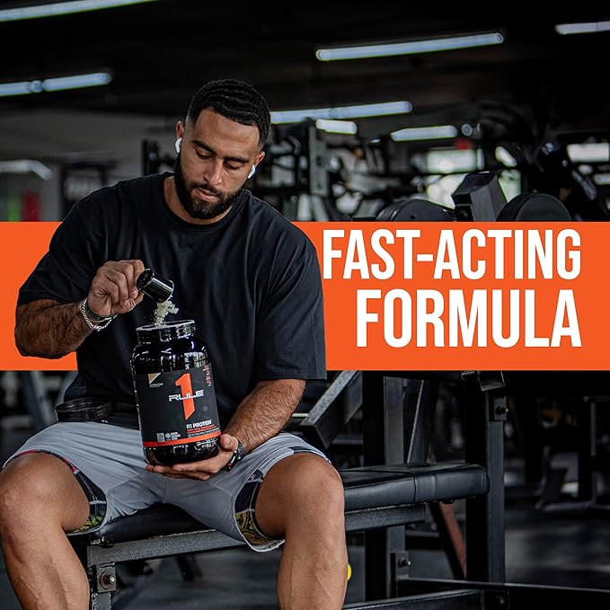 Rule One Proteins, R1 Protein - Strawberries & Crème, 25g Fast-Acting, Super-Pure 100% Isolate and Hydrolysate Protein Powder with 6g BCAAs for Muscle Growth and Recovery, 5lbs
