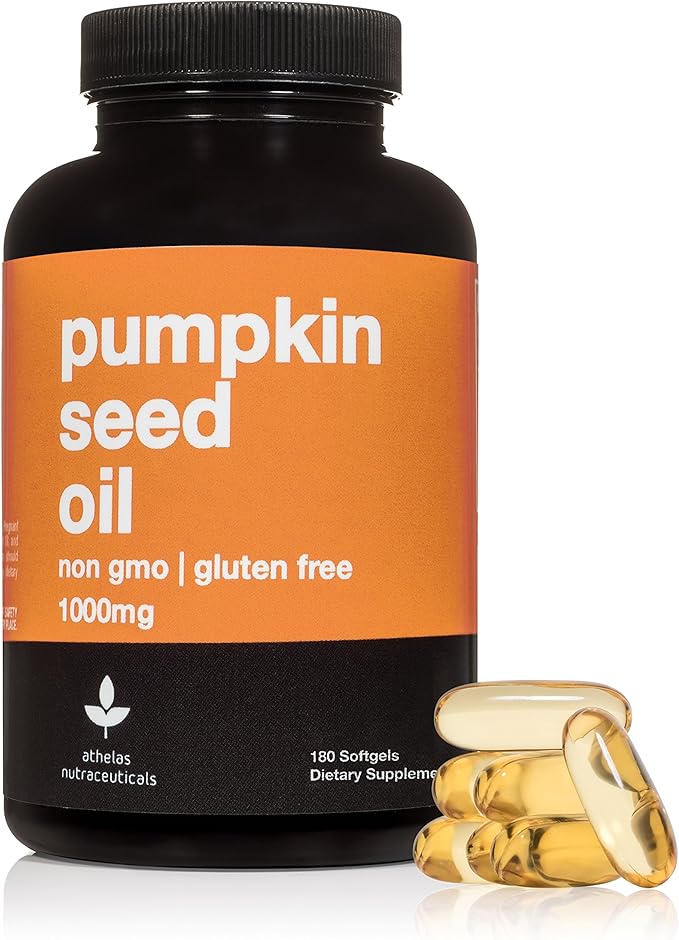 Pumpkin Seed Extract Capsules 1000mg - Non-GMO Premium Cold Pressed Prostate and Urinary Tract Support - Bladder Regulation and Control - Pumpkin Seed Oil Softgels Capsules Supplement - 180 Capsules